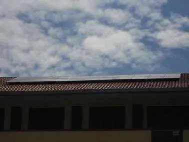 Solar panels on school roof at SMK Bukit Baru, Melaka