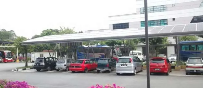Solar carport over staff car park at UNITEN, Bangi, Selangor